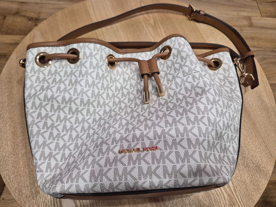 Torebka damska Michael Kors Avery Mini Wiaderko Beżowa – Nowa!