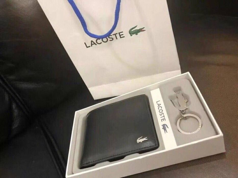 Мужской кожаный кошелек Lacoste|портмоне,гаманець лакоста шкіряний
