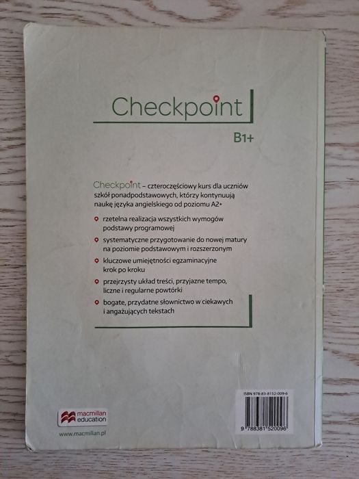 Podręcznik Checkpoint B1+ Student’s Book Macmillan (Angielski) Liceum Technikum