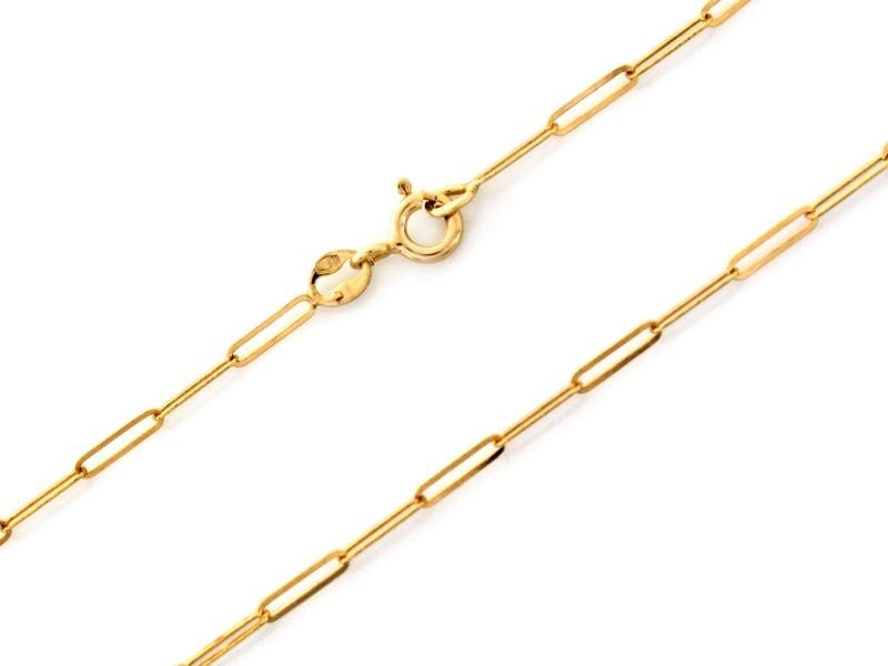 Nowy Złoty łańcuszek naszyjnik duże ogniwa ankier próba 585. Sklep