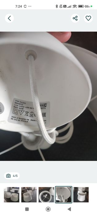 Abażur Ikea Skottorp biały