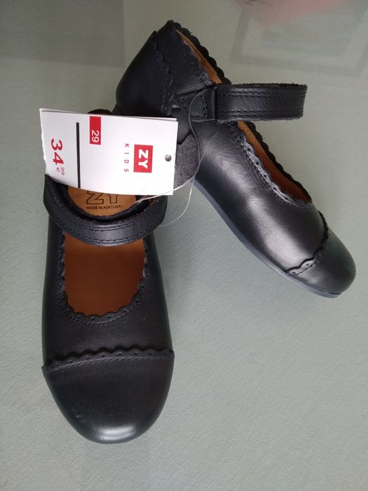 NOVO - Sapato Feijão Azul, em pele - Zippy Kids - Nunca usado, Tam 29