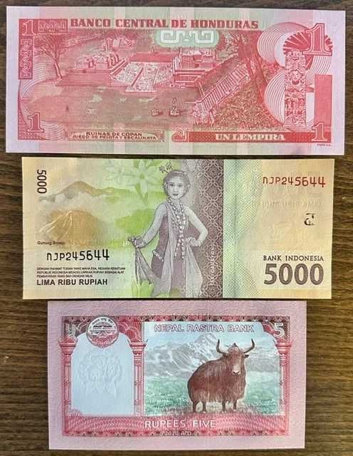 LOTE DE 20 NOTAS NOVAS DE TODO O MUNDO - TODAS UNC