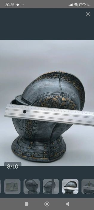 Elmo Medieval em Resina replica Seculo XVI