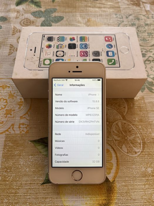 iPhone SE 1ª Geração 32GB Dourado – Bateria a 96%