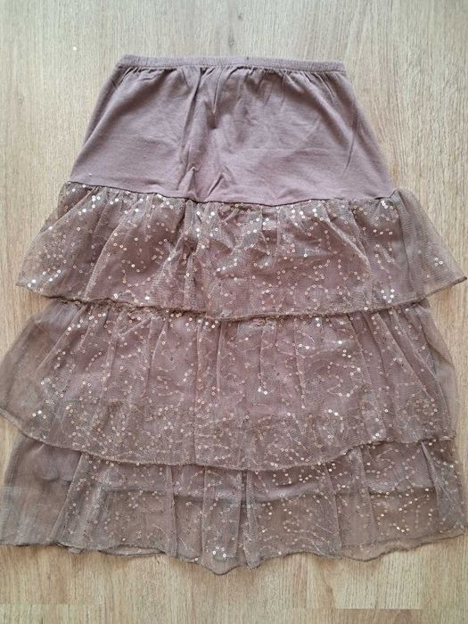 Brązowa, błyszcząca bluzka z cekinami na imprezę rozm. M/XL