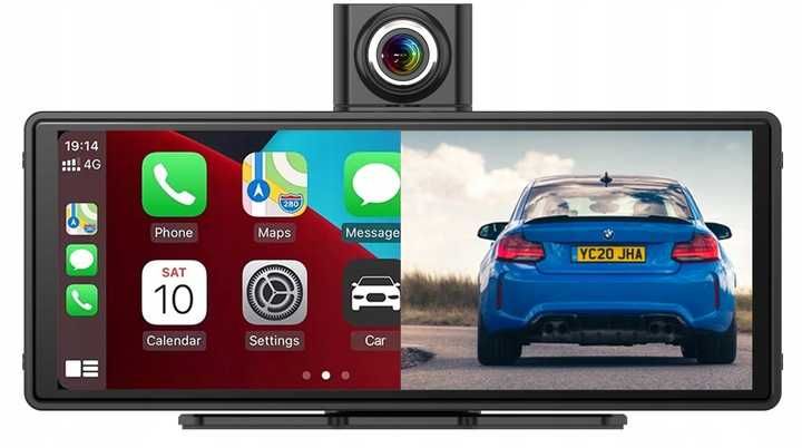 Monitor samochodowy CarPlay Android Auto bezprzewodowy kamera cofania