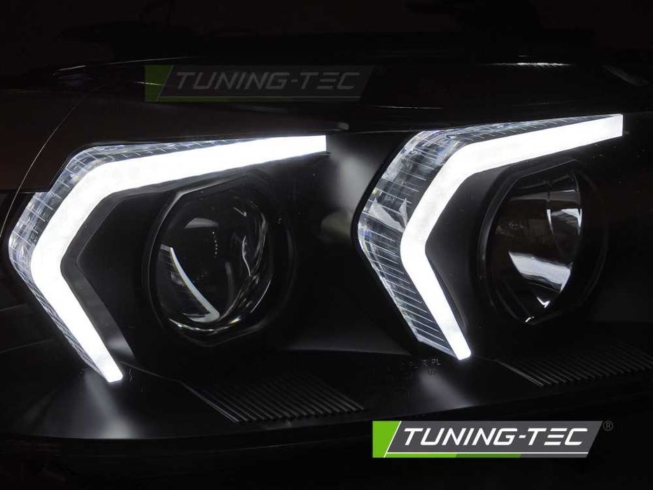 Lampy przednie przód BMW E90 E91 05-11 RINGI LED U-BAR NEON BLACK NOWE