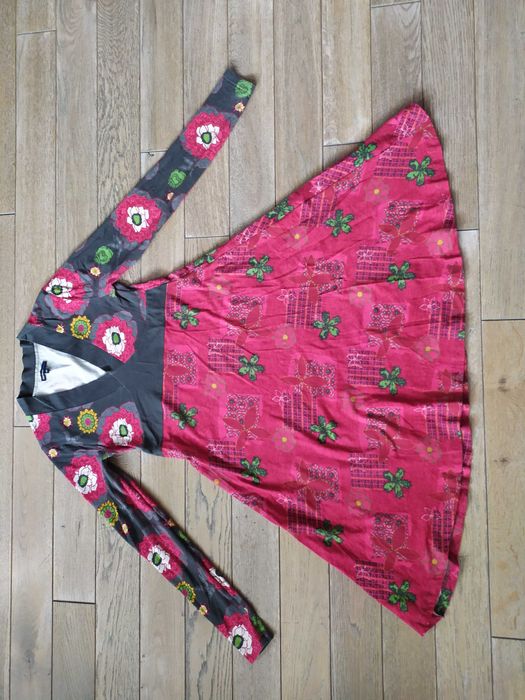 Ładna kolorowa sukienka Boho Etno S