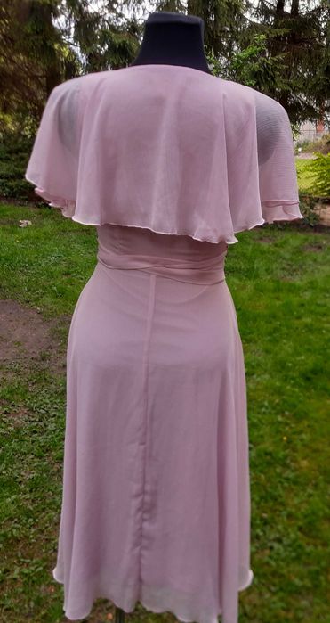 ?Sukienka hiszpanka Asos  36/38 pudrowy róż komunia, chrzest ślub S/M