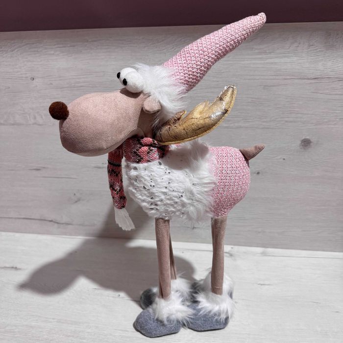 Conjunto de 2 Renas Natal (Tons de rosa)