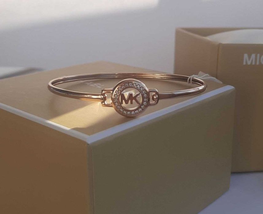 Michael Kors MK Logo Pavé Bangle браслет оригінал новий Rose Gold з коробкою