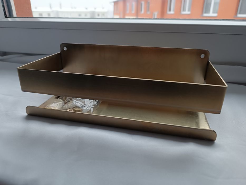 Półka ścienna stal nierdzewna 10 x 23 cm