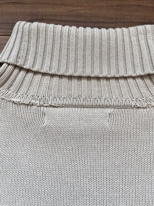 Beżowy golf Tommy Hilfiger | Beige Cotton Knit Turtleneck Old Money