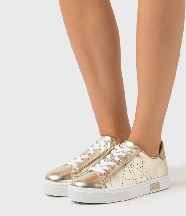 Armani Exchange Gold кеды кроссовки оригинал 40.5 / 26см XDX079-XV567