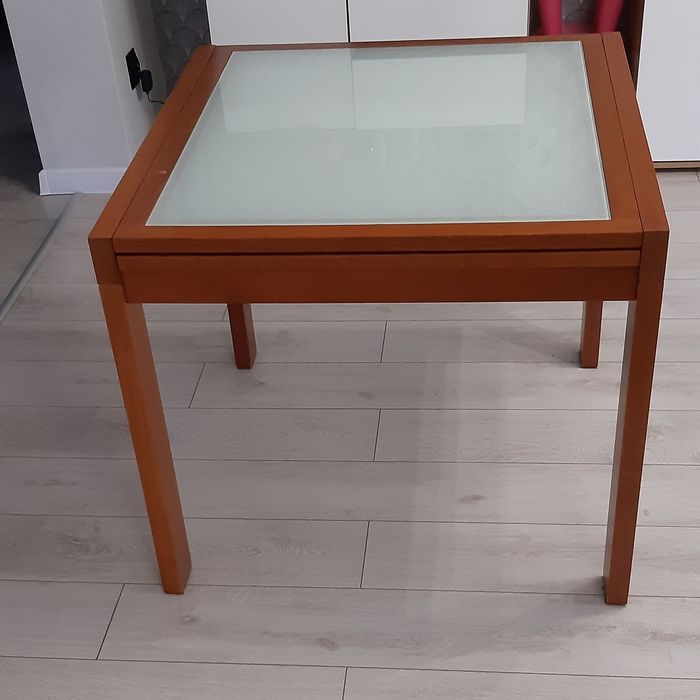 Stół drewniany rozkładany szkło