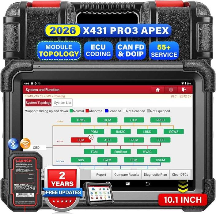 Máq. diagnóstico Launch PRO3 APEX Ligeiros + Pesados , Smartlink C novidade