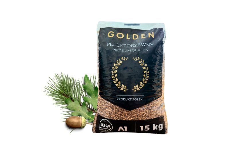 Pellet GOLDEN PREMIUM A1 6mm iglasto liściasty Sosnowo Dębowy ceryfika