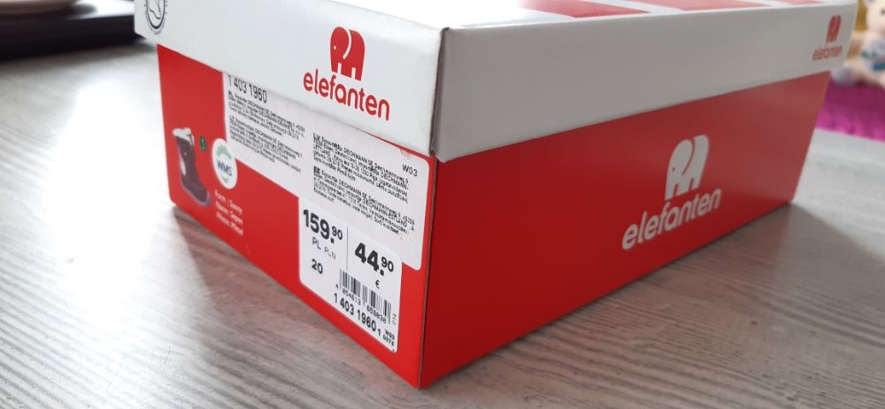 Fioletowe kozaczki dziewczęce ELEFANTEN z białym futerkiem, tęgość M