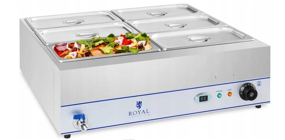 BEMAR cateringowy Podgrzewacz 6x5,7L Duży Kranik na Prąd Profesjonalny