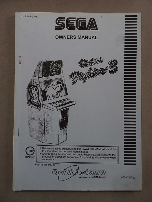 Catálogo / Manual de instruções SEGA - Virtua Fighter 3- Owners Manual