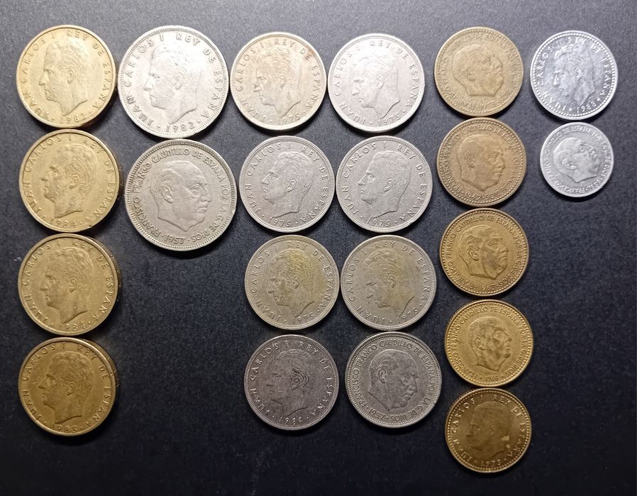 Coleção completa de moedas e notas antigas portuguesas e estrangeiras - Monarquia, República, escudos e notas