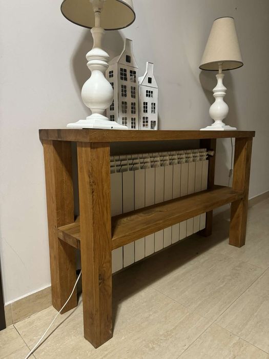 Dębowa konsola 130x35 lite drewno