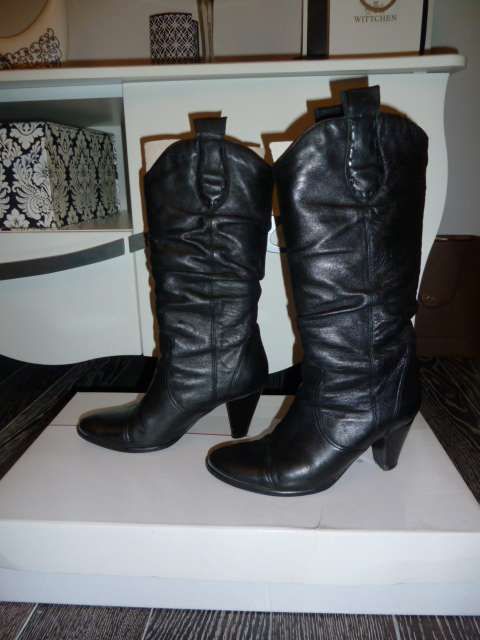 czarne kozaki Lizard r.35 skóra naturalna