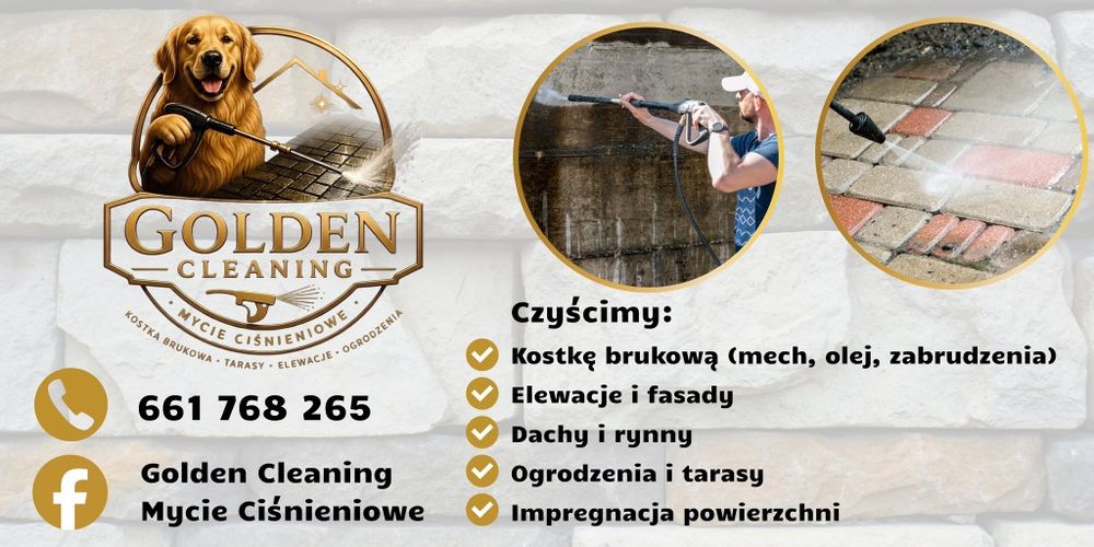 Mycie Kostki Brukowej, Elewacji, Dachu GOLDEN CLEANING