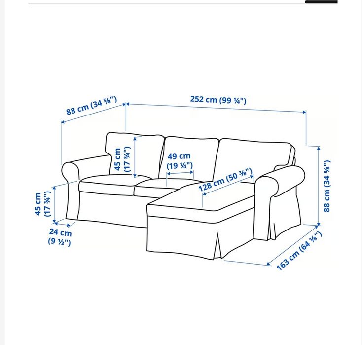 Sofá Ektorp com chaise long