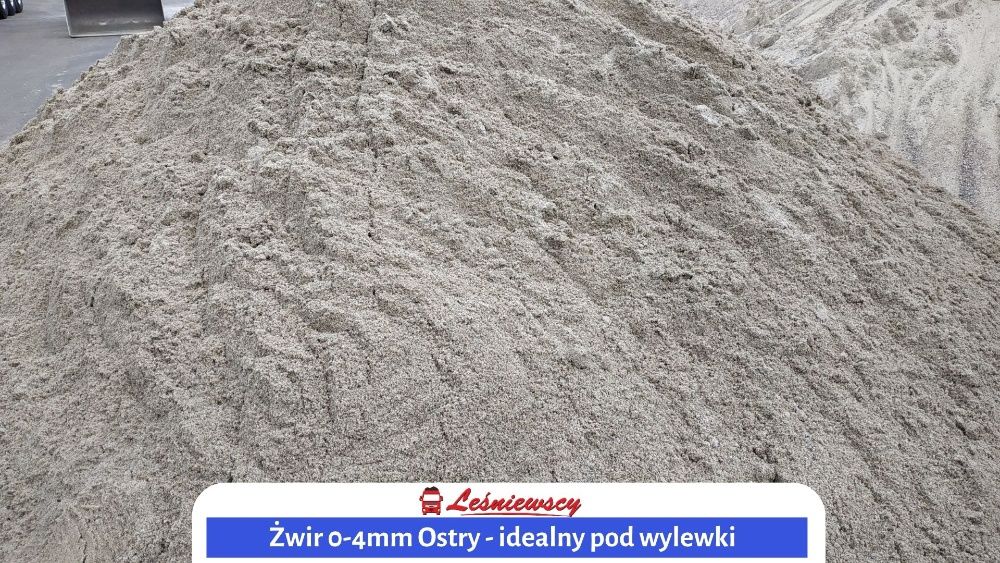 ŻWIR 0-4mm OSTRY czysty pod wylewki/kostkę do betonu Transport 1-27ton