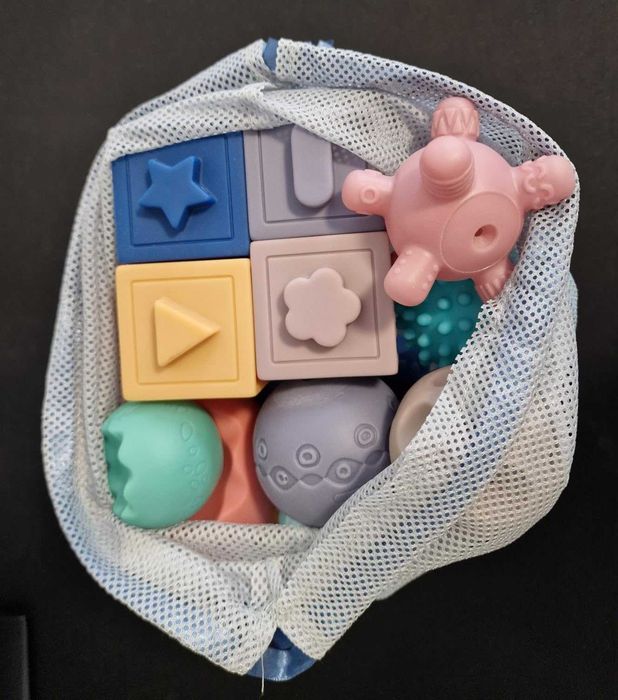 Lote 22 Peças Brinquedos Sensoriais em Silicone p/ Bebé | Estimulação e Sensações
