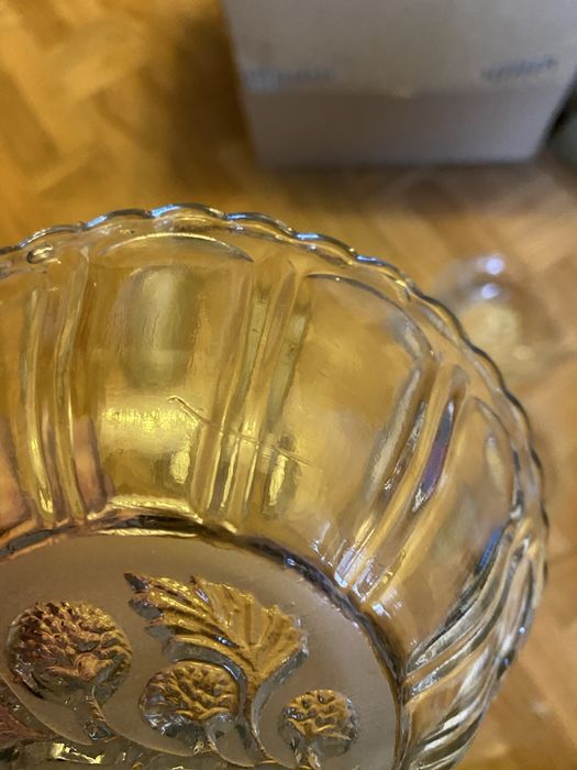 Szklane miseczki prl huta hortensja