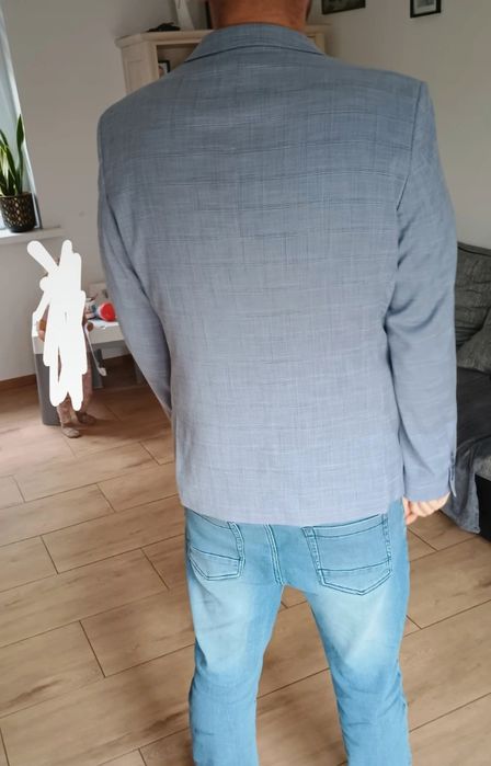 Marynarka męska w kratkę stylowa elegancka i lekka