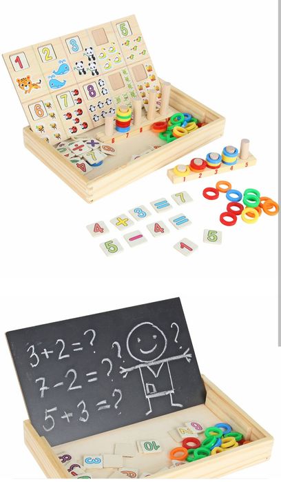 Деревянный набор для обучения математика 2 в 1