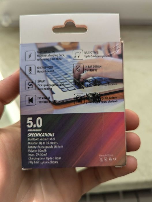 Bluetooth гарнитура hands free 5.0