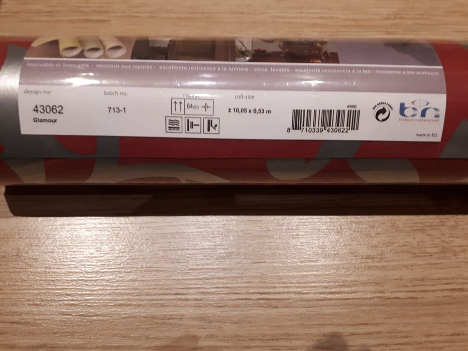 Tapeta Glamour Vinyl malinowo-srebrna