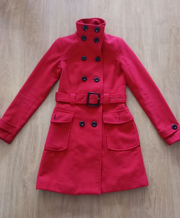 Elegancki płaszczyk z paskiem C&A rozmiar XS