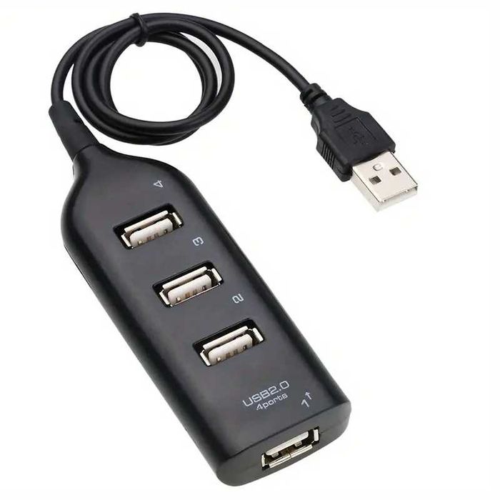 NEW - 4-Port USB 2.0 Hub with Cable in Black or White64750815958785121
