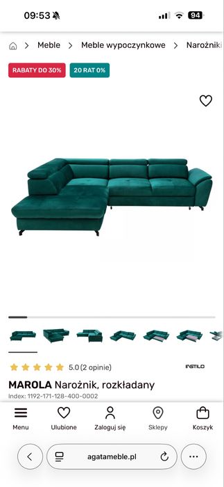 MAROLA Narożnik, rozkładany