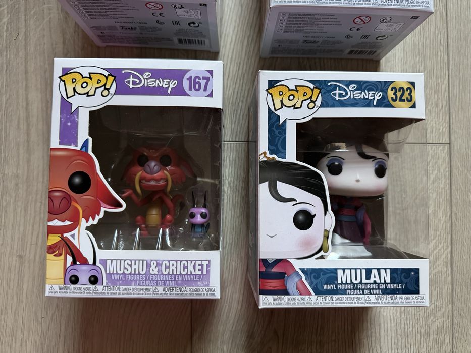4 Figurki Funko POP Disney Mulan Mushu&Cricket