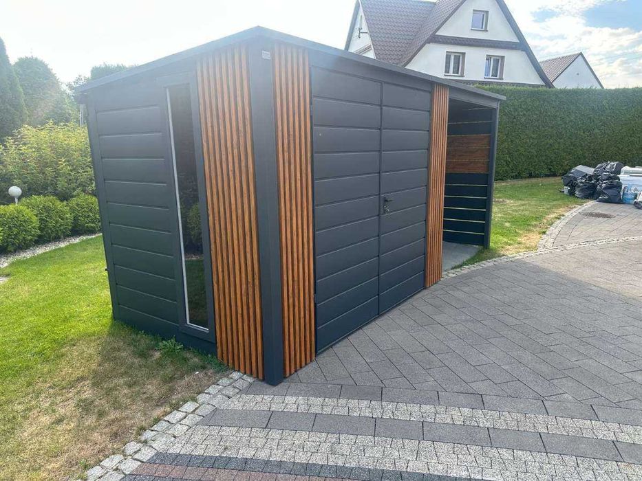 Garaż blaszany 3x2 z wiatą 2m - solidny, nowy, producent HIT CENOWY