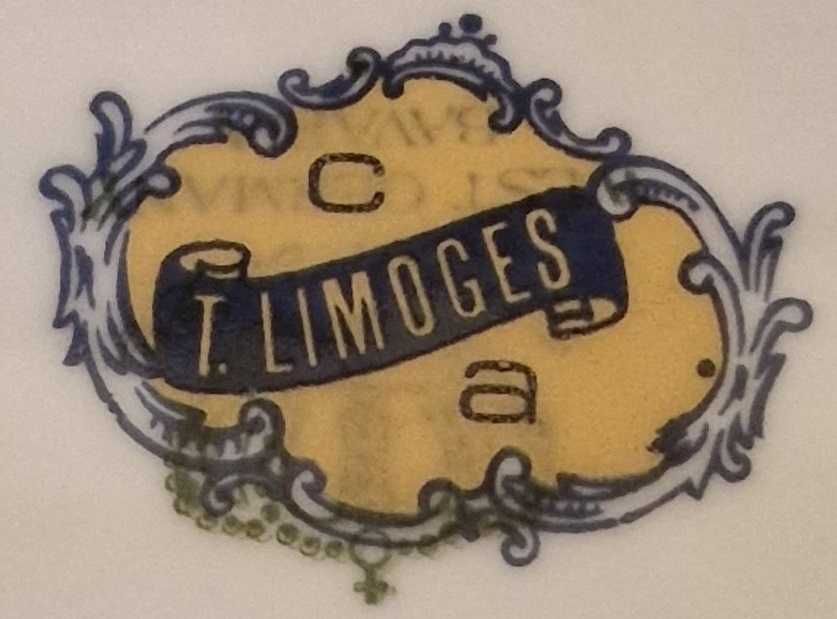 Prato decorativo/serviço floral de loiça Limoges