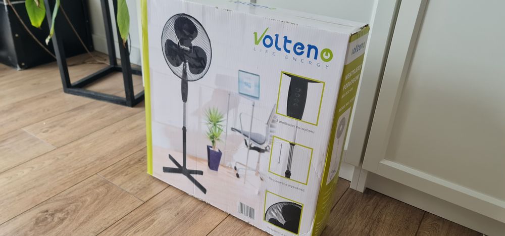 Wentylator Podłogowy Cichy 3 Prędkości Volteno VO0027 40W Czarny NOWY