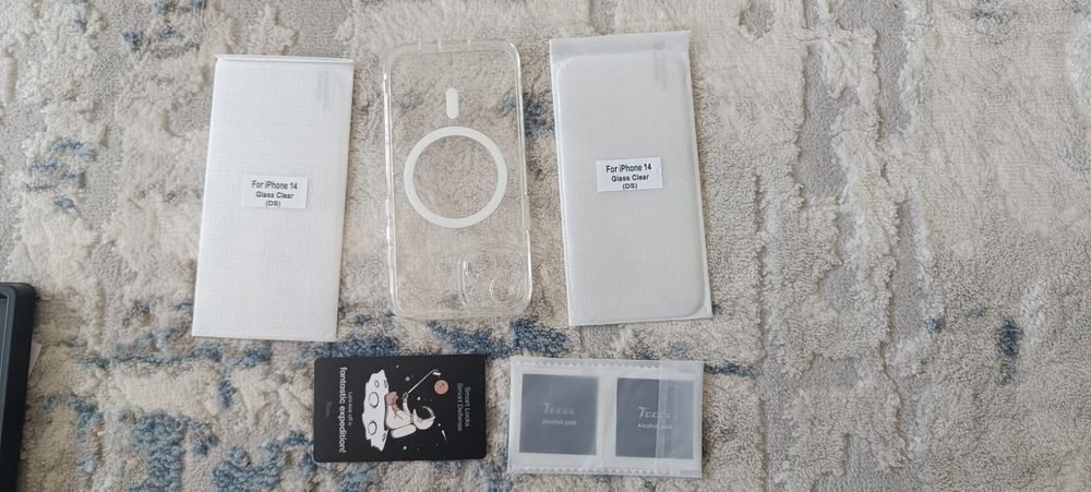 Capa de iPhone 14 transparente com 2 película de vidro