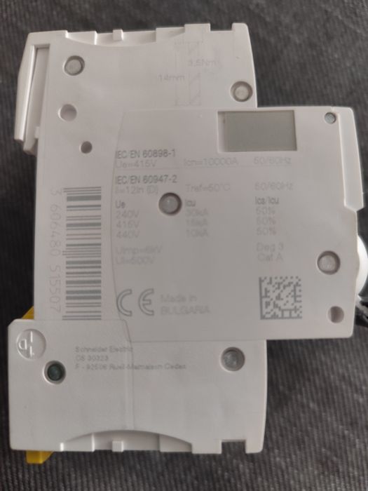 wyłącznik nadprądowy Acti9 iC60H 3P 50A D Kod: A9F55350 Schneider