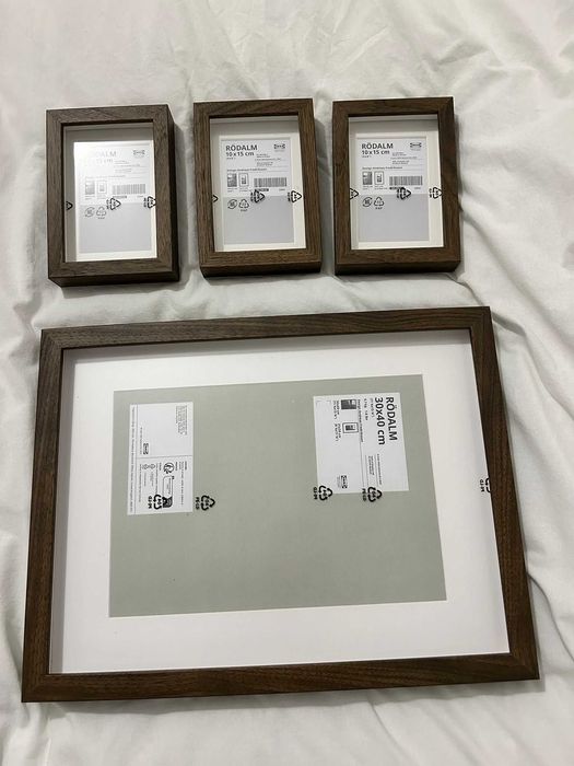 Molduras efeito nogueira IKEA