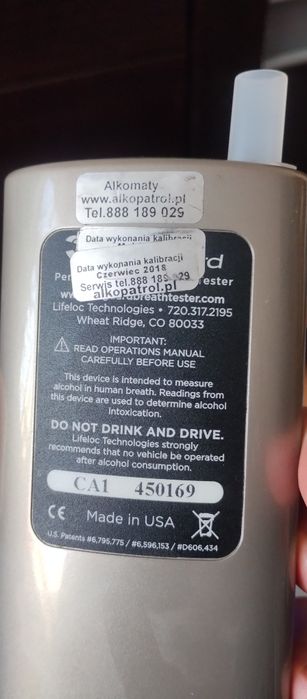 Alkomat LifeGuard USA profesjonalny NOWY  1200zl