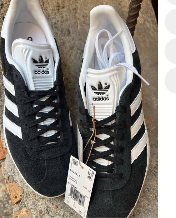Adidas gazelle grey white laces sales