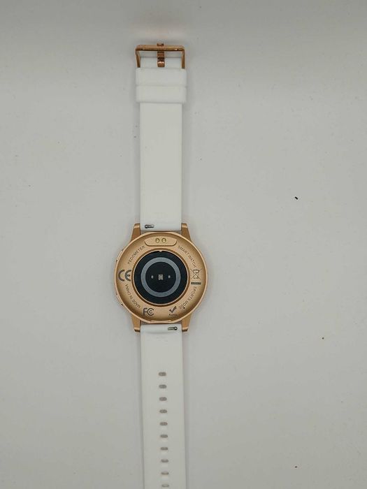 Smartwatch i179 złoty z białym paskiem – nowy, z pudełkiem